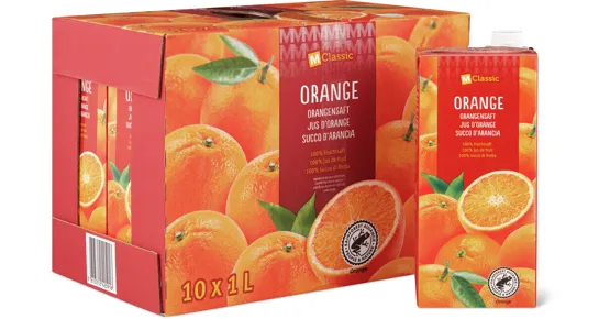 M-Classic Orangensaft 100% Fruchtsaft, 10er-Pack