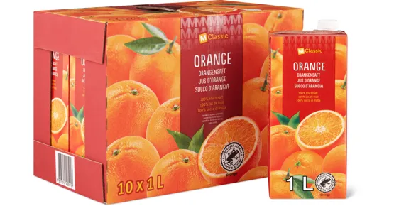 M-Classic Orangensaft 100% Fruchtsaft, 10er-Pack