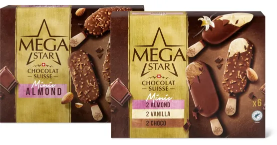 MegaStar-Minis assortiert- oder -Minis Almond-Glace-Stängel