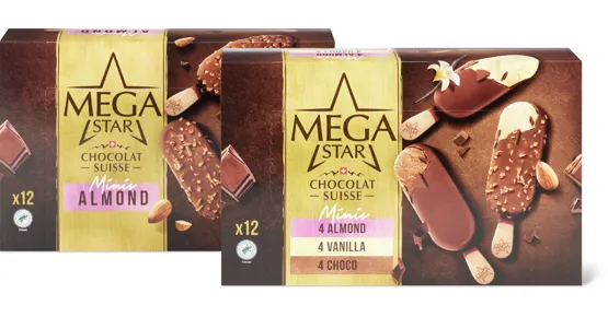 MegaStar-Minis assortiert oder -Minis Almond-Glace-Stängel