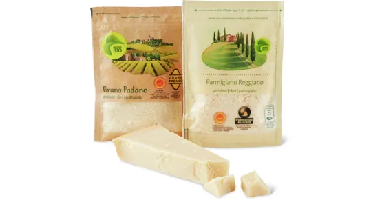 Migros Bio-Grana Padano und -Parmigiano Reggiano