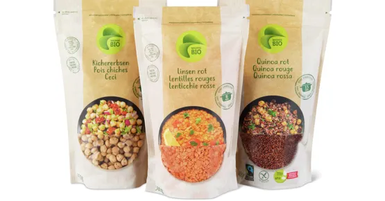 Migros Bio-Linsen, -Quinoa, -Kichererbsen und -Couscous