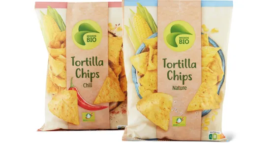 Migros Bio Tortilla Chips-Nature oder -Chilli