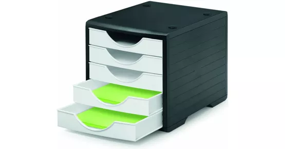 Office World Schubladenbox, schwarz/weiss