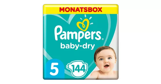 Pampers Baby Dry Gr. 5, 11-16 kg, Monatsbox, 144 Windeln