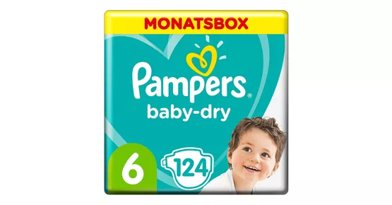 Pampers Baby Dry Gr. 6, Monatsbox 124 Windeln