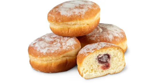 Petit Bonheur Berliner mit Himbeer-Johannisbeer-Füllung