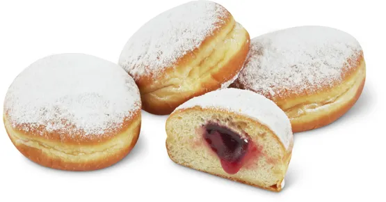 Petit Bonheur Berliner mit Himbeer-Johannisbeer-Füllung