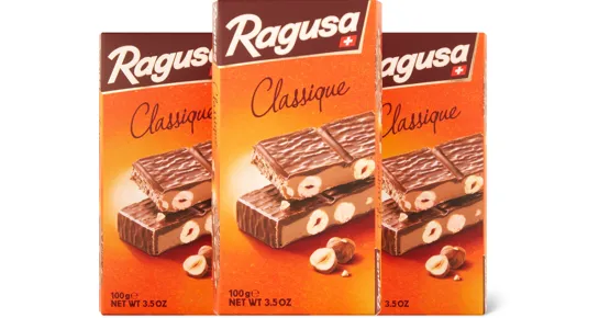 Ragusa-Classique, -Blond Caramélisé oder -Noir 60% Cacao, 3er-Pack