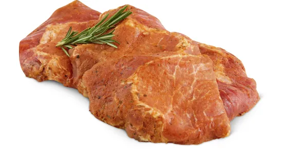 Schweins-Hohrückensteaks mariniert, IP-SUISSE