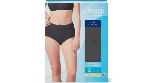 Sloggi Damen-Slip Midi Pure Comfort, 3er-Pack
