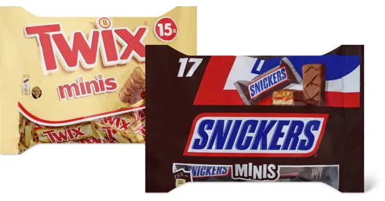 Snickers- oder Twix-Minis
