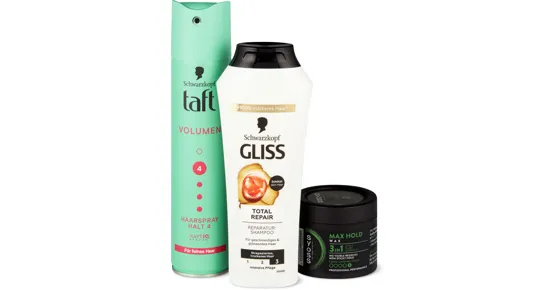 Taft-, Syoss-, Got2b- und Gliss-Haarpflege und -Styling-Produkte