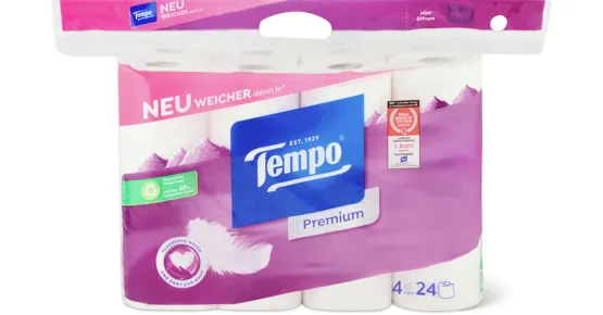 Tempo-Toilettenpapier oder -Feuchttücher