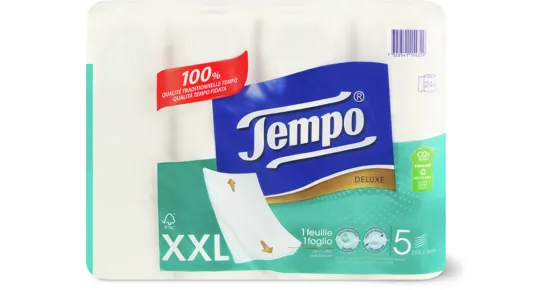 Tempo-Toilettenpapier oder -Feuchttücher