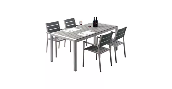 Tischgruppe Aluminium Cairns 5-teilig mit 4 Stühlen