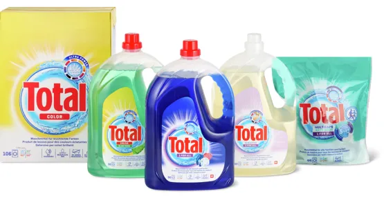 Total Waschmittel-Flaschen oder -Pulver