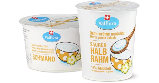 Valflora-Saurer Halbrahm und -Schmand