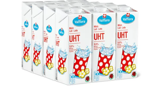 Valflora Vollmilch UHT, IP-SUISSE, 12er-Pack