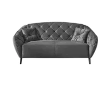 2.5er-Sofa Glasgow Samtvelours dunkelgrau