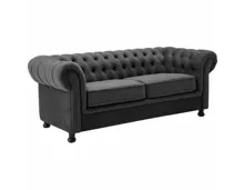 3er-Sofa Chesterfield, Samtvelours anthrazit