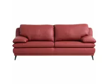 3er-Sofa Ferrara Leder Mix Rancho rot