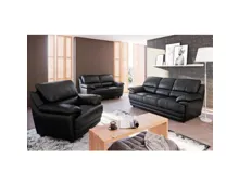 3er-Sofa Nebolo Textilleder schwarz