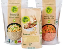 Alle Migros Bio Quinoa, Linsen, Kichererbsen und Couscous