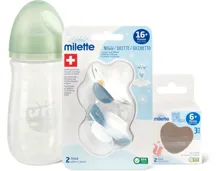 Alle Milette-Schoppenflaschen, -Sauger und -Nuggis