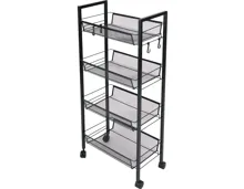 Allzweckwagen Metall schwarz mit 4 Ablagen