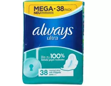 Always-Slipeinlagen, -Hygieneeinlagen oder -Ultra Binden in Mehrfachpackungen