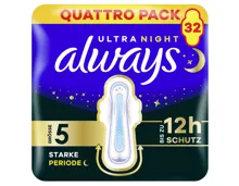 Always Ultra Night Extra Quattro 32 Stück
