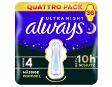 Always Ultra SecureNight Quattro 36 Stück