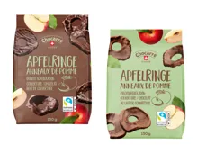 Apfelringe schokoliert