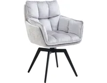 Armlehnstuhl Alani Samt/Microfaser silberfarben