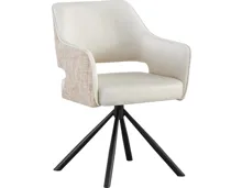 Armlehnstuhl Clara Stoff/Bouclette weiss