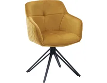 Armlehnstuhl Emma Samtvelours goldfarben