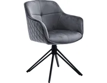 Armlehnstuhl Emma Samtvelours grau