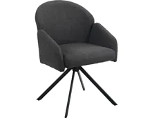 Armlehnstuhl Holly, Stoff anthrazit, drehbar