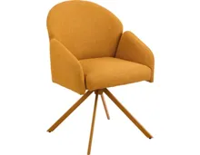 Armlehnstuhl Holly, Stoff gelb, drehbar