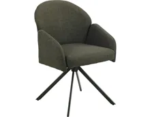 Armlehnstuhl Holly, Stoff grün, drehbar