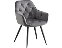 Armlehnstuhl Romana Samtvelours anthrazit