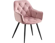 Armlehnstuhl Romana Samtvelours rose