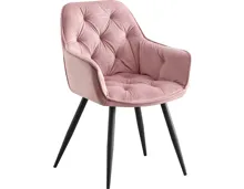 Armlehnstuhl Romana Samtvelours rose
