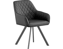 Armlehnstuhl Stan Leder schwarz