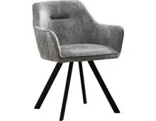 Armlehnstuhl Visp Stoff grau