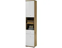 Badhochschrank Loop Eiche Artisan weiss 38 x 190 x 30 cm