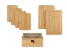 Bambus-Schneidebretter-Set/Teebox