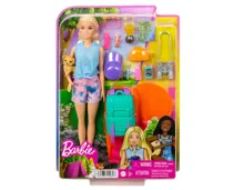 Barbie Barbie im Doppelpack! Camping Spielset mit Malibu Puppe Hündchen & Accessoires 3+ Jahre