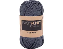 Baumwollgarn I love cotton 4er-Set, 4 x 50 g / Knäuel anthrazit
